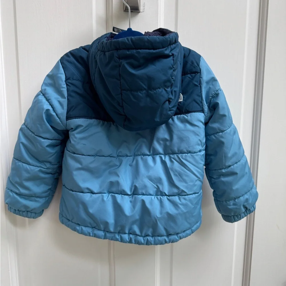 The North Face 18-24M Boys Reversible Two-Tone Blue Hooded Puffer Jacket- RIP - Picture 6 of 9